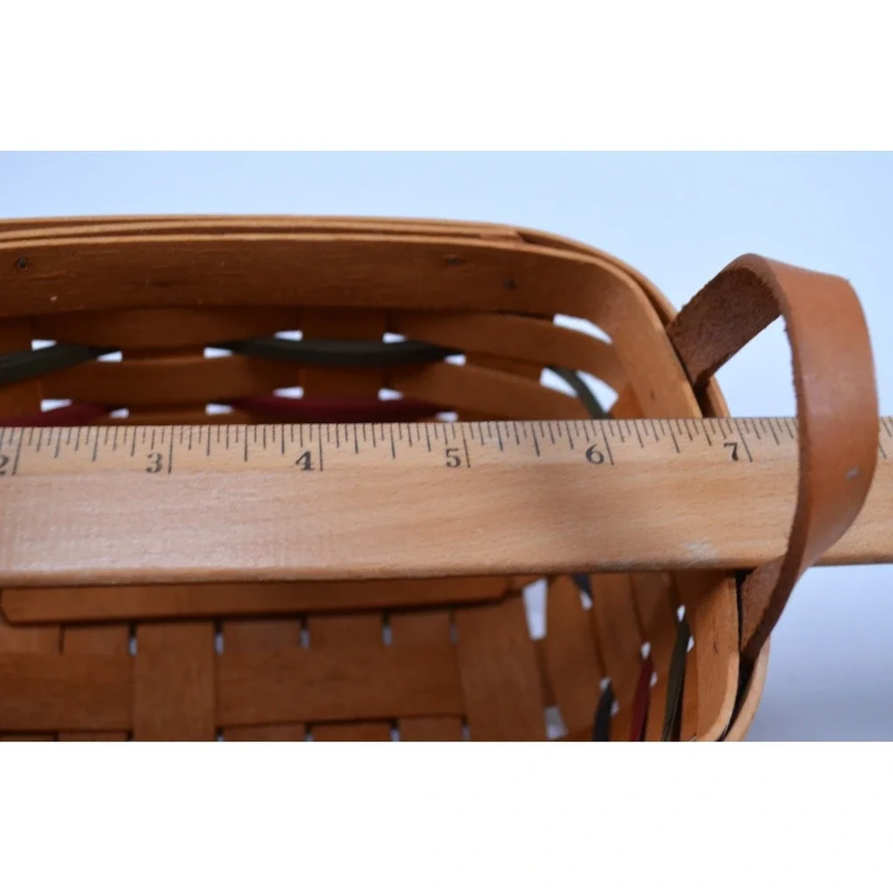Longaberger Key Basket Combo 1995 Green Red Blue Accent Weaves